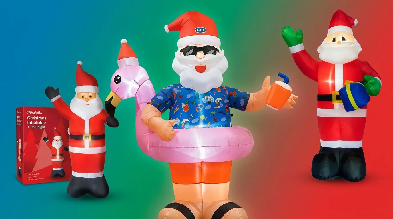 Inflatable Santa Comparison: Mirabella vs BCF vs Arlec