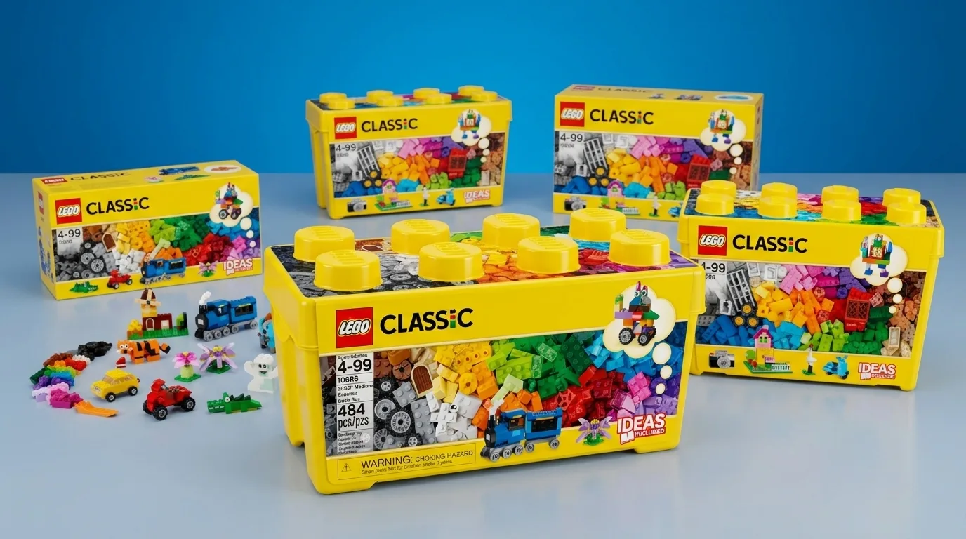 LEGO Classic Medium (10696) vs Large (10698) Creative Brick Box Comparison